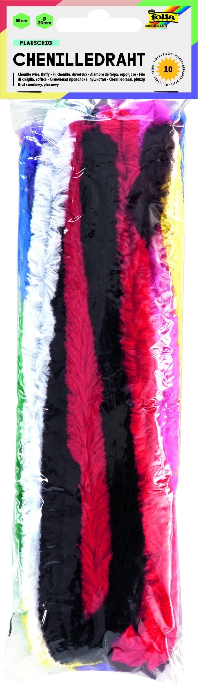 folia Chenilledraht 20mm x 50cm farblich sortiert