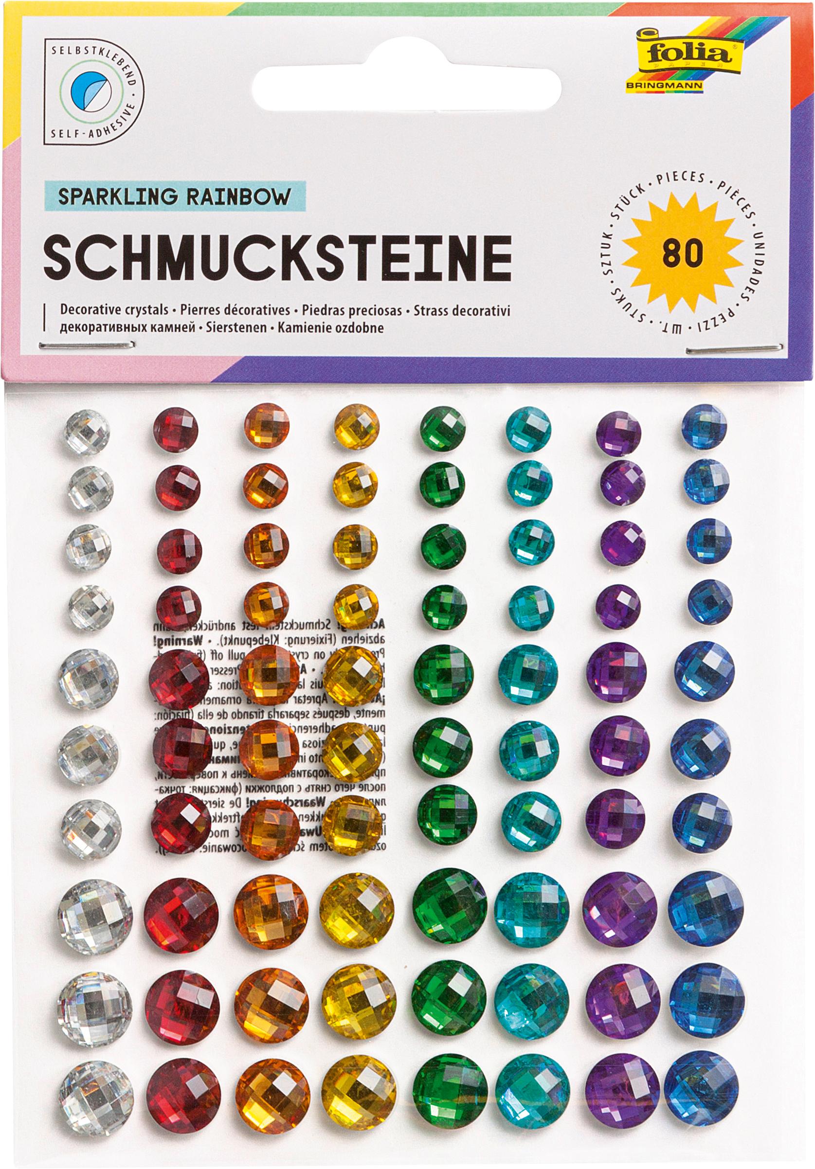 folia Schmucksteine selbstklebend rainbow 80 Stück