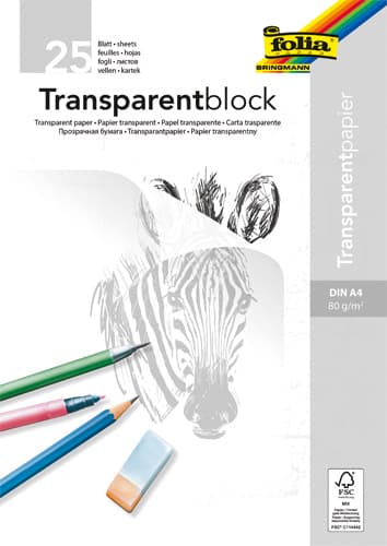 folia Transparentpapierblock 80g/m², DIN A4