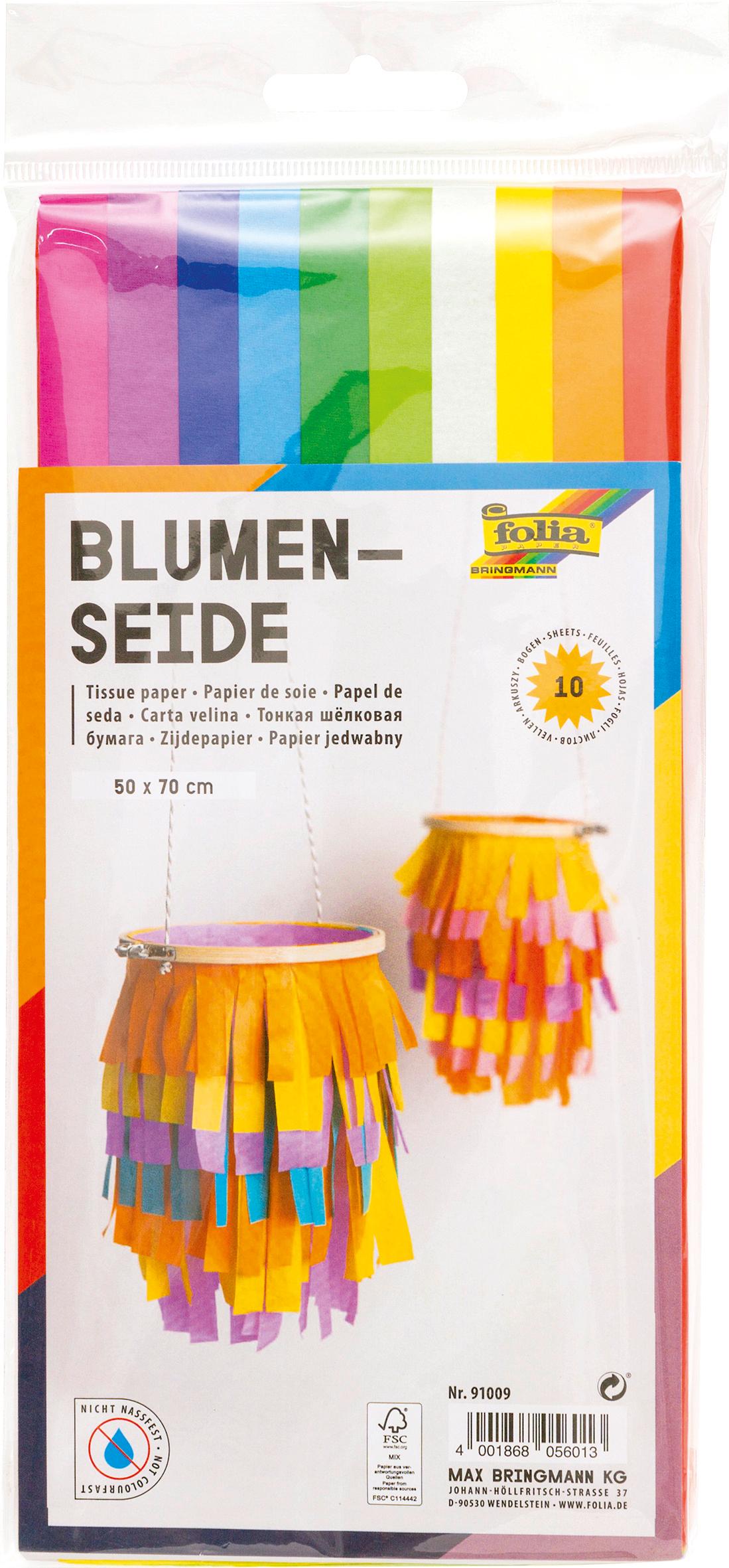 folia Blumenseide farblich sortiert  50 x 70cm