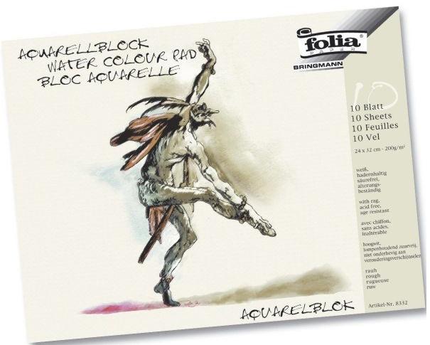 folia Aquarellblock rauh 18 x 24cm