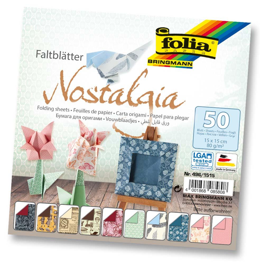 folia Faltblätter Nostalgia 50 Blatt 15 x 15 cm
