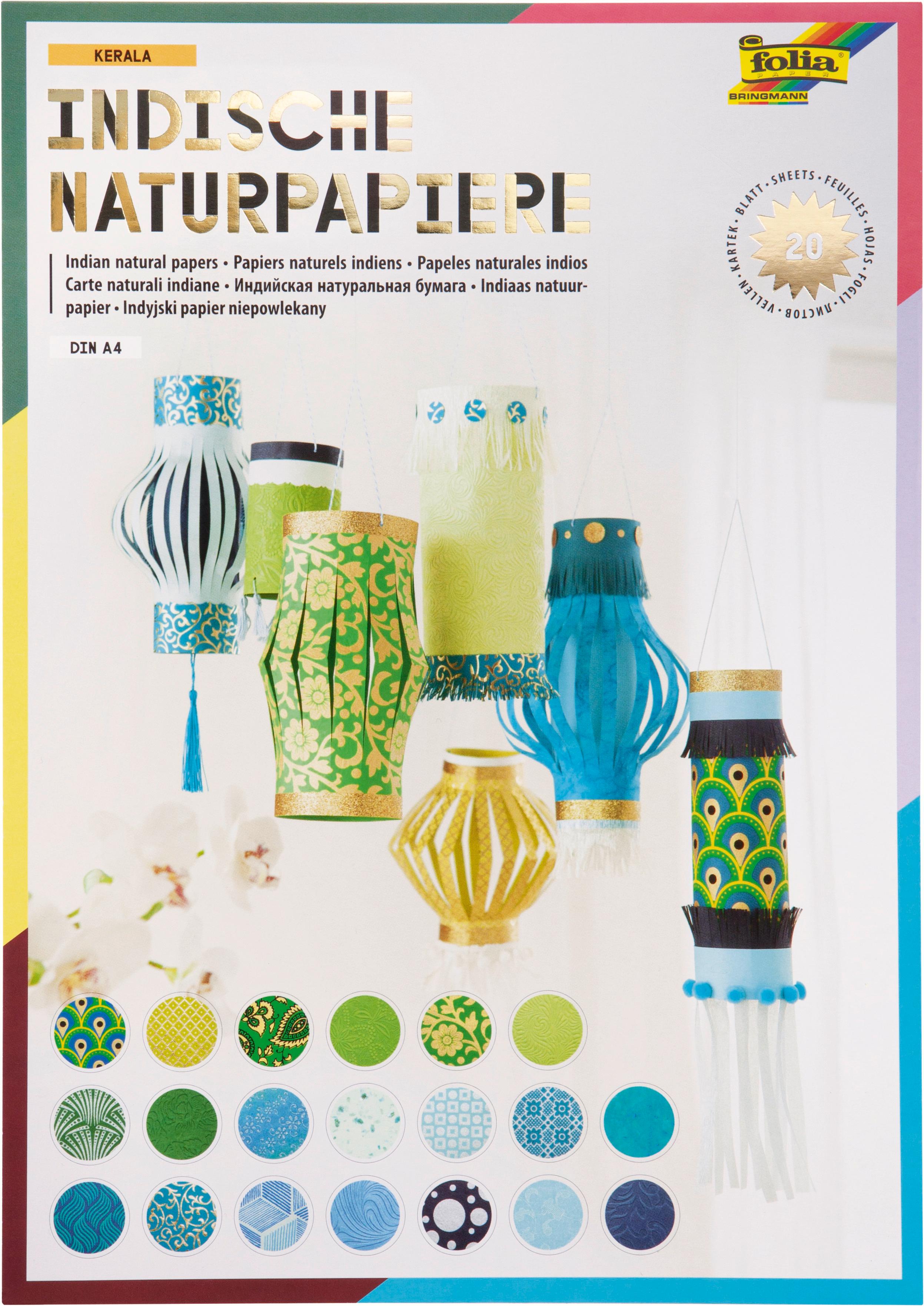 folia Naturpapierblock A4 Colors of India sortiert