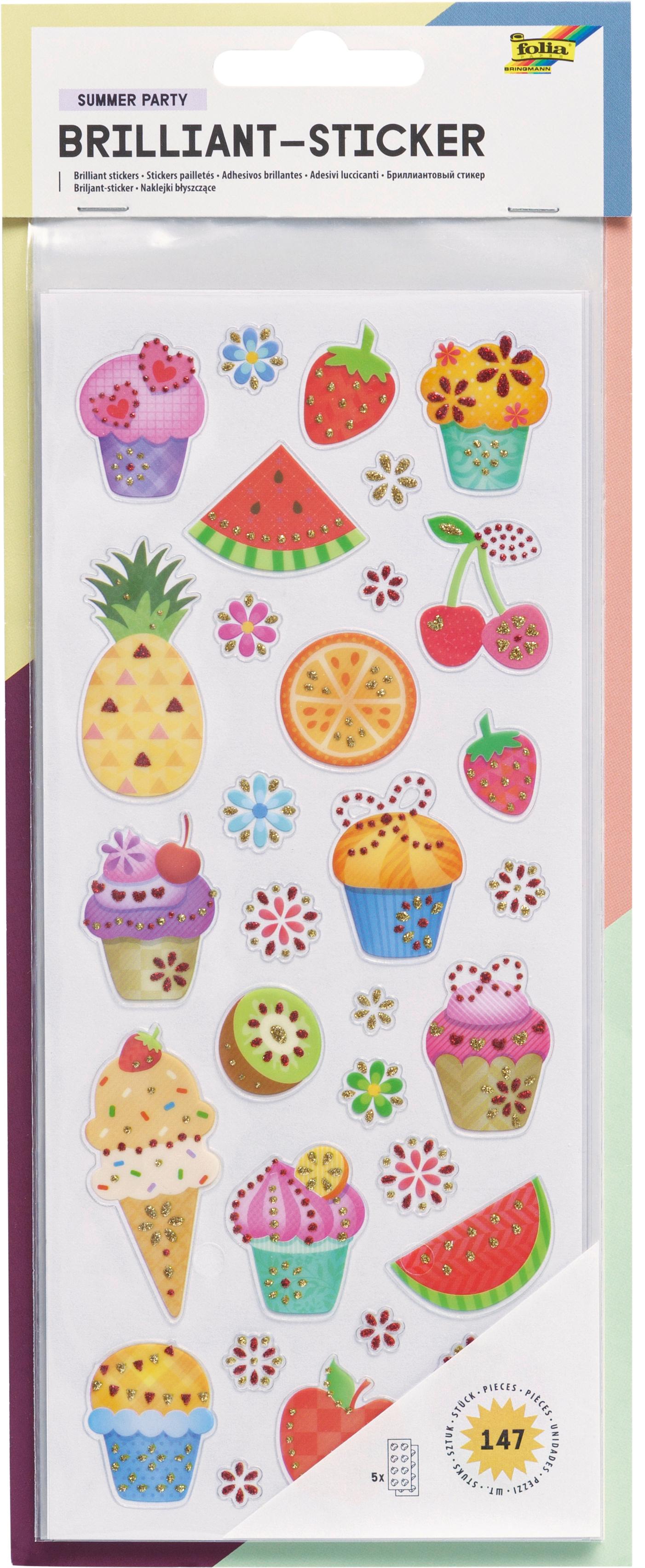folia Brilliant Sticker Ganzjahressortierung 5 Blatt ca. 10 x 23 cm