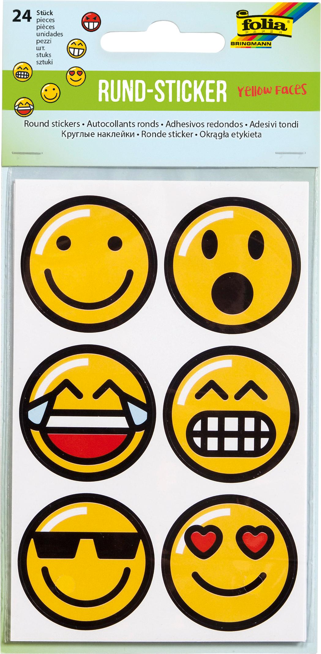 folia Rund-Sticker EMOJIS