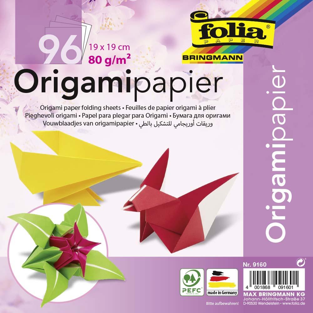 folia Faltblätter aus Origamipapier 96 Blatt 19 x 19 cm