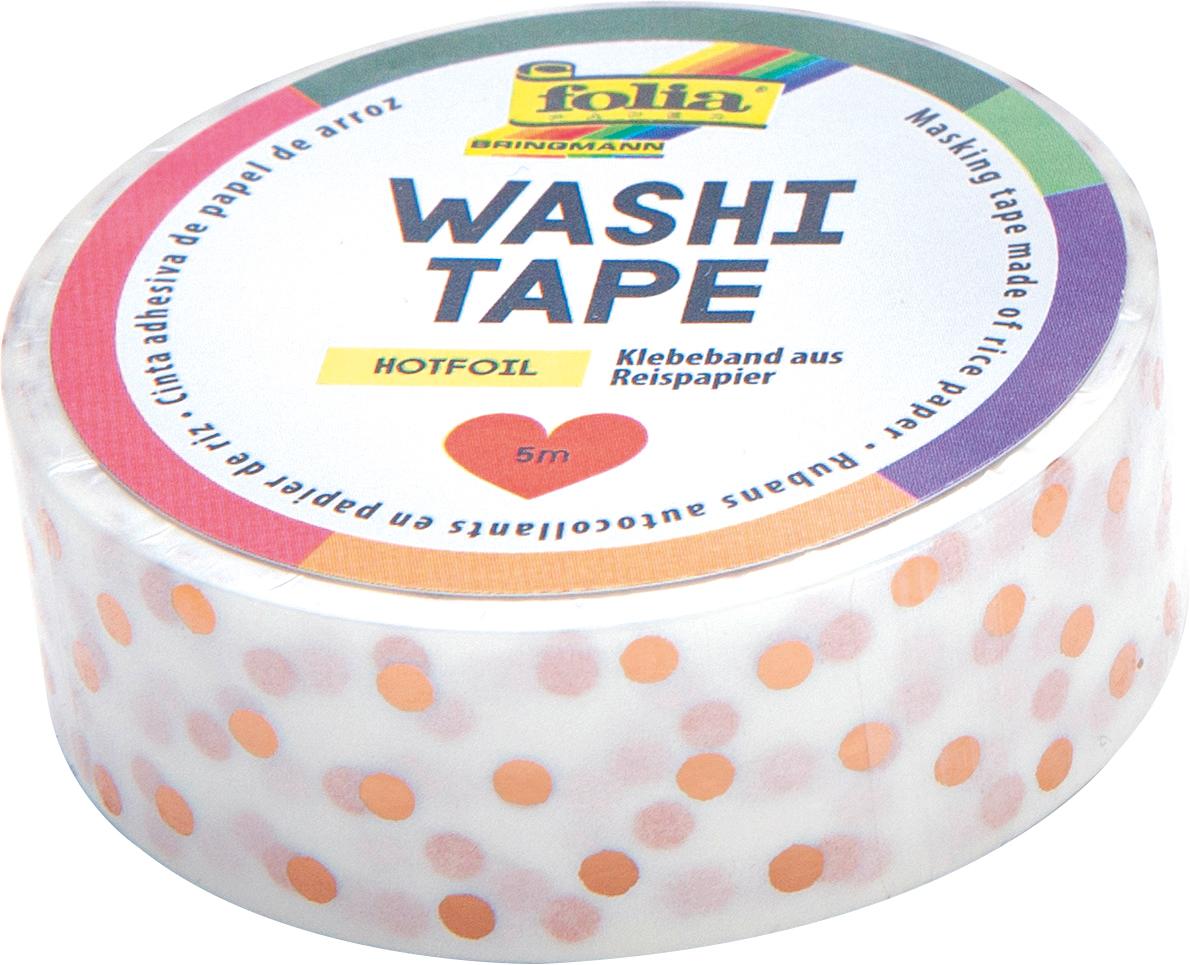 folia washi-Tape Hotfoil Dots rose-gold