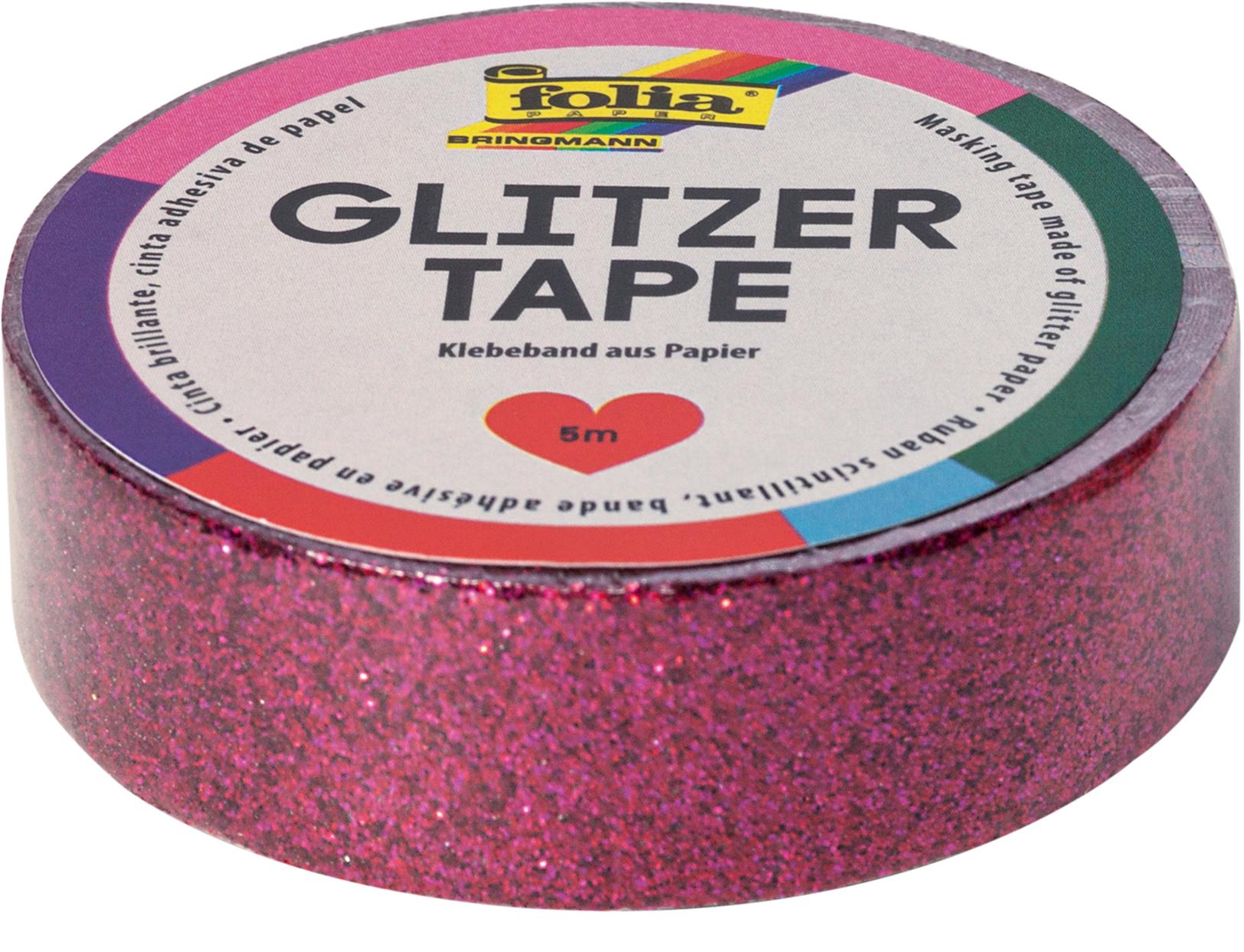 folia Washi-Glitzer-Tape pink