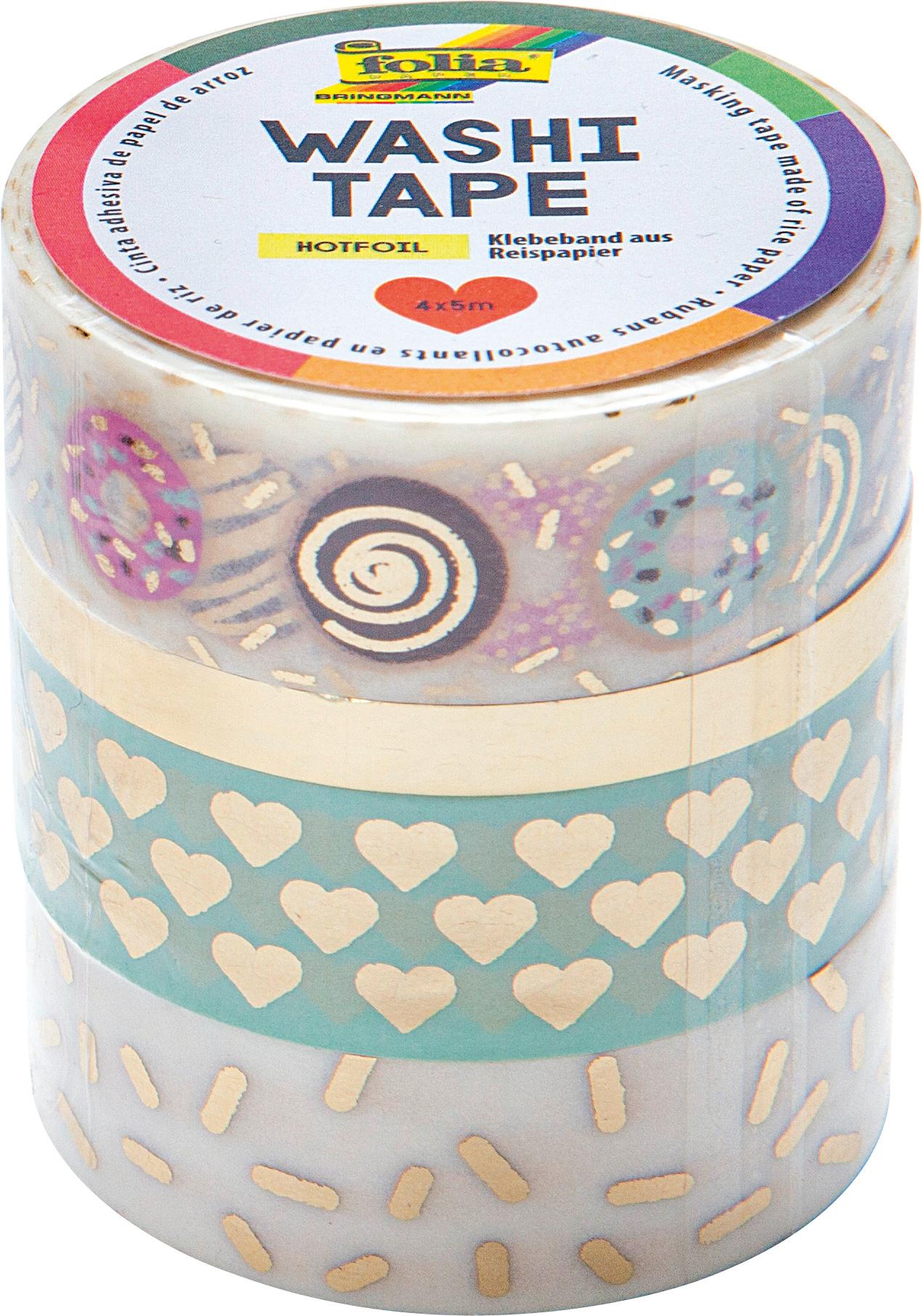 folia Washi-Tape 4er-Set Hotfoil gold