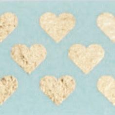 folia washi-Tape Hotfoil Herzchen gold