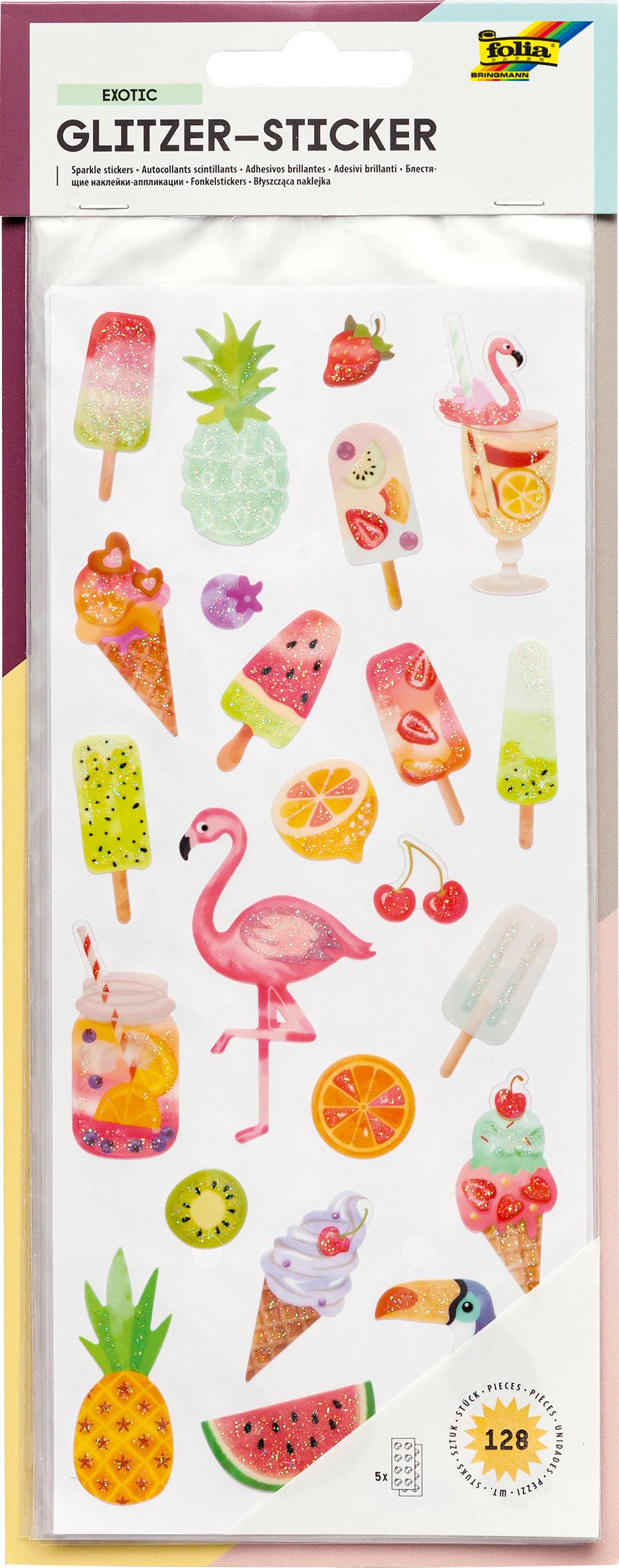 folia Glitzer-Sticker Exotic 10 x 23cm