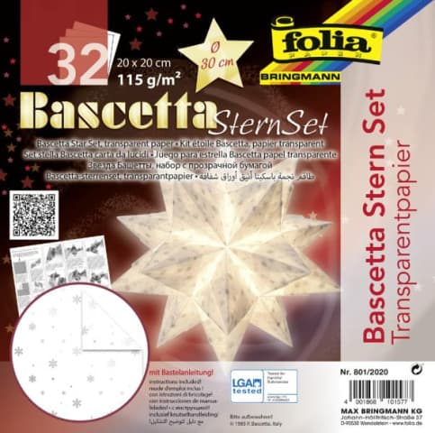 folia Bascetta Stern transparent weiss/silber
