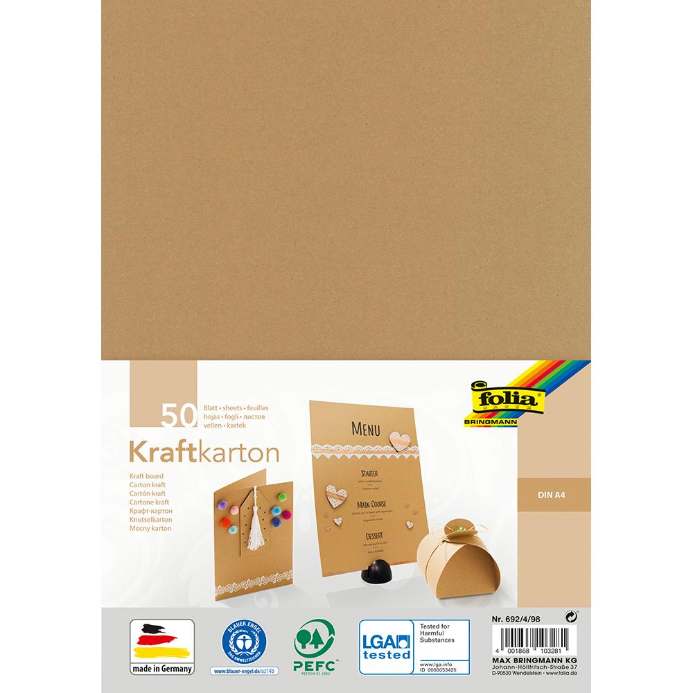 folia Kraftkartonblock A4 50 Blatt