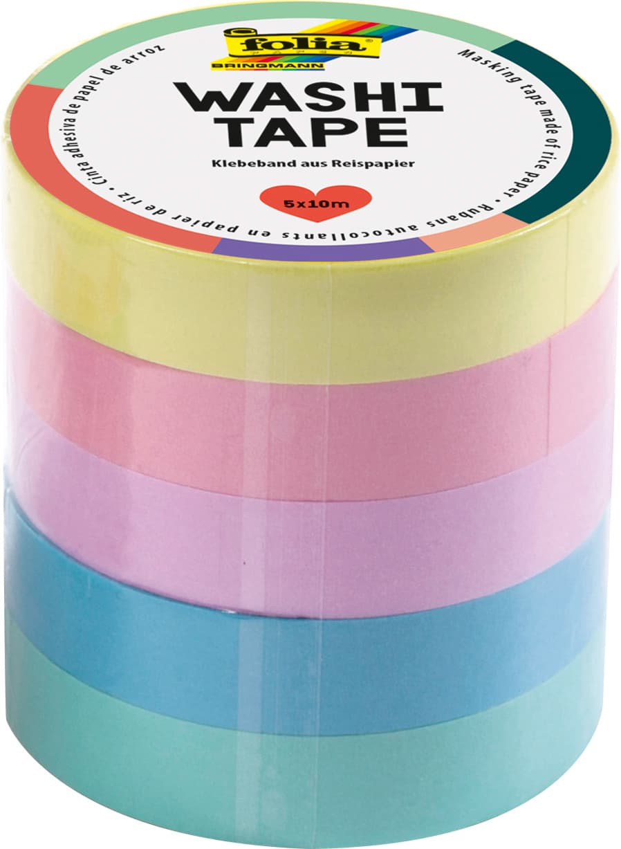 folia Washi-Tape 5er-Set pastell