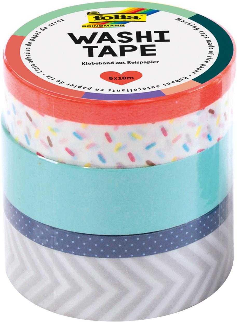 folia Washi-Tape 5er-Set neon-orange