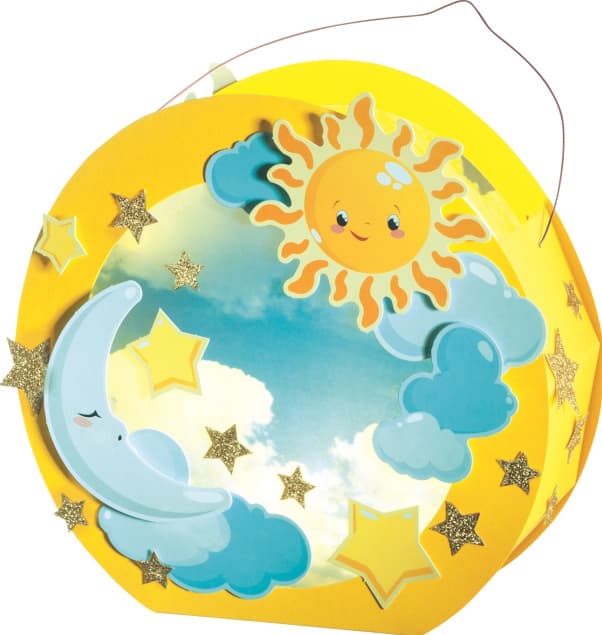 folia Laternen-Bastelset 23x33cm Sonne Mond Sterne