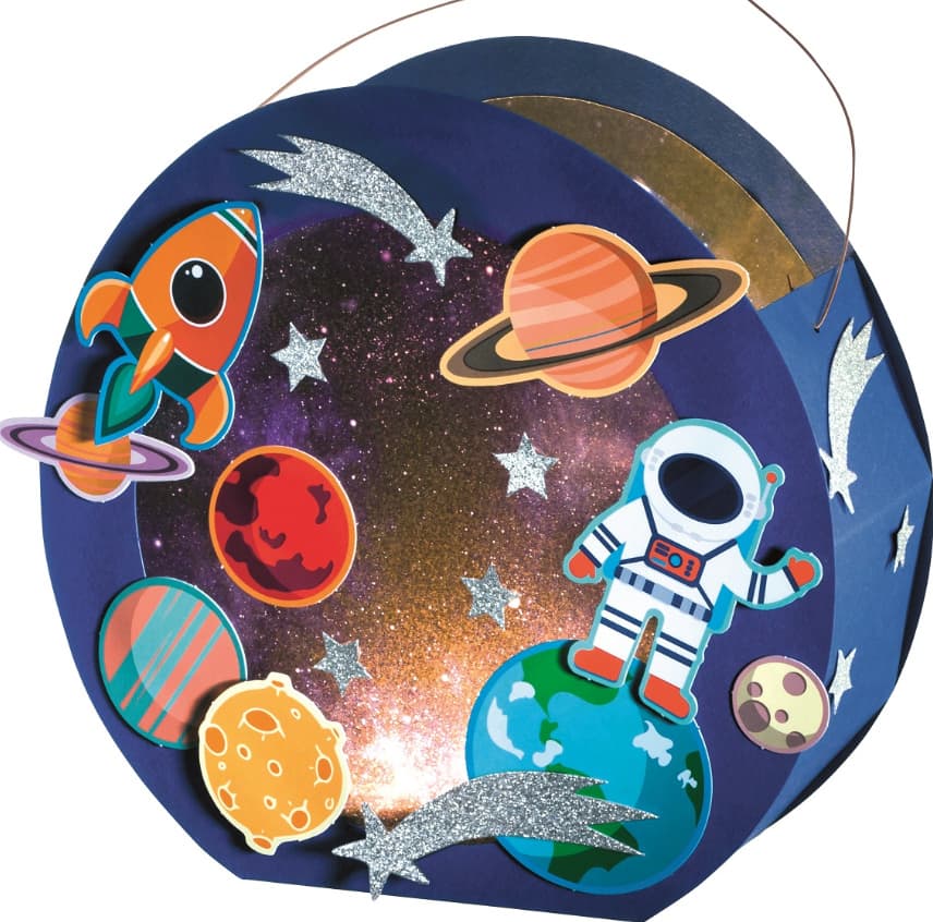 folia Laternen-Bastelset 23x33cm Weltraum