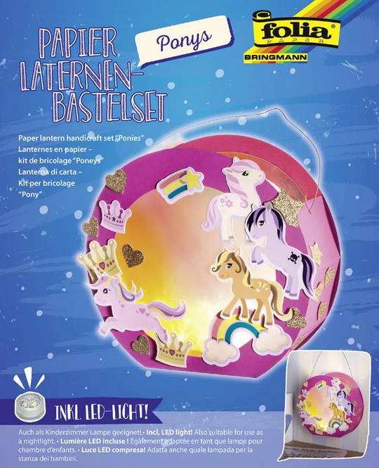 folia Papier-Laternen-Bastel-Set Pony