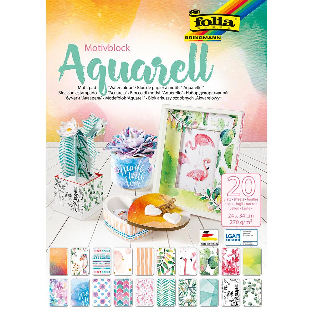 folia Motivblock Aquarell 24 x 34cm