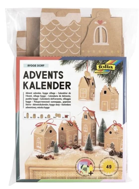 folia Adventskalender-Set HYGGE DORF 49-teilig