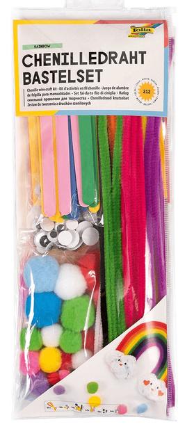 folia Chenilledraht Bastel-Set Rainbow 212-teilig