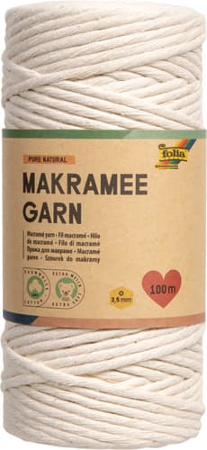 folia Makramee Garn PURE NATURAL, 100m, Ø 3,5mm