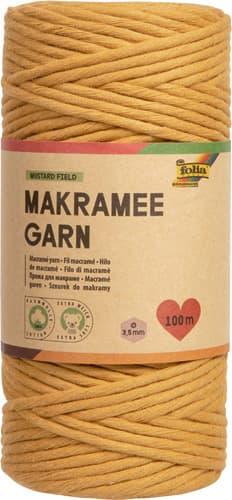 folia Makramee Garn MUSTARD FIELD, 100m, Ø 3,5mm