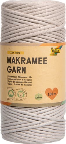 folia Makramee Garn COZY TAUPE, 100m, Ø 3,5mm