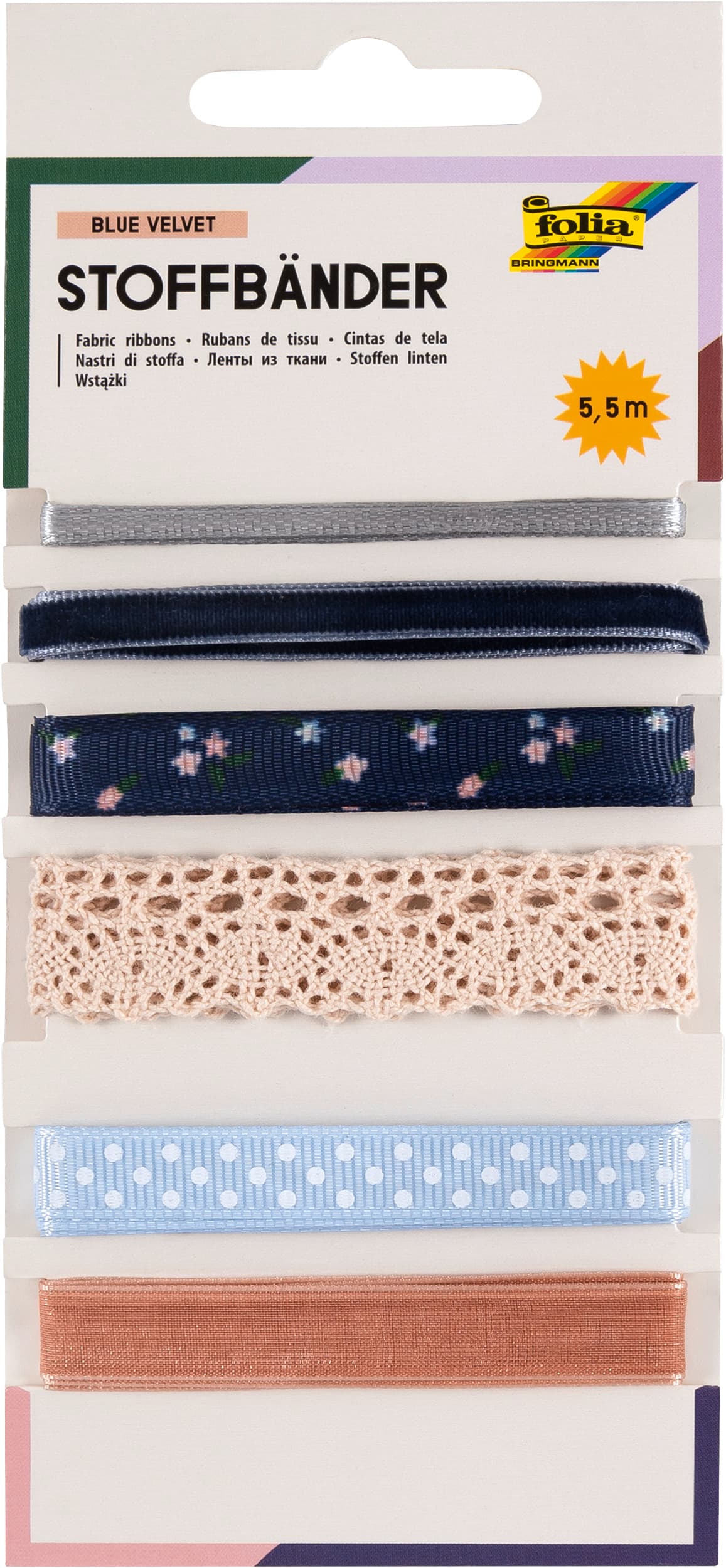 folia Stoffbänder Mix BLUE VELVET