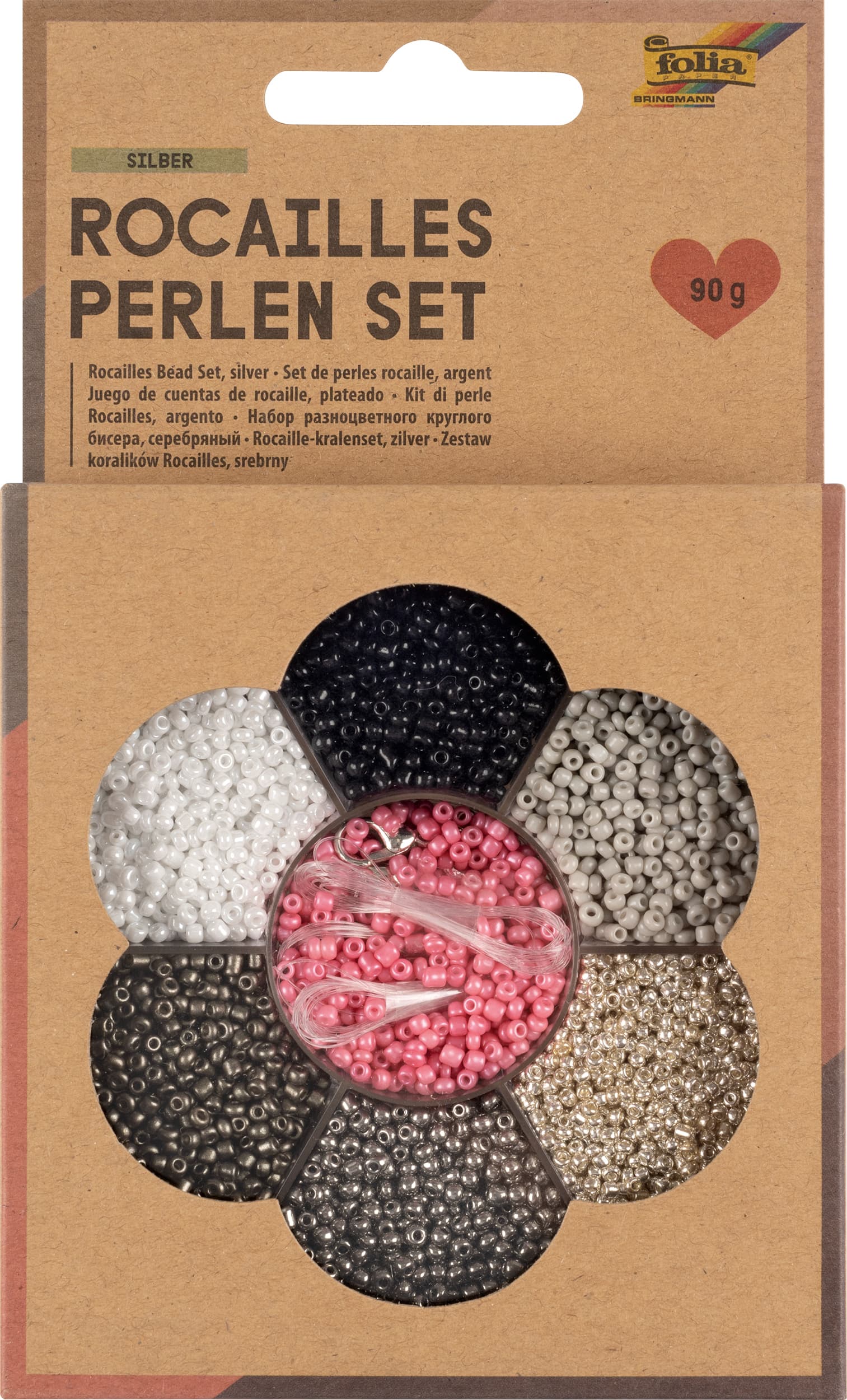 folia Rocailles-Perlen-Set SILBER