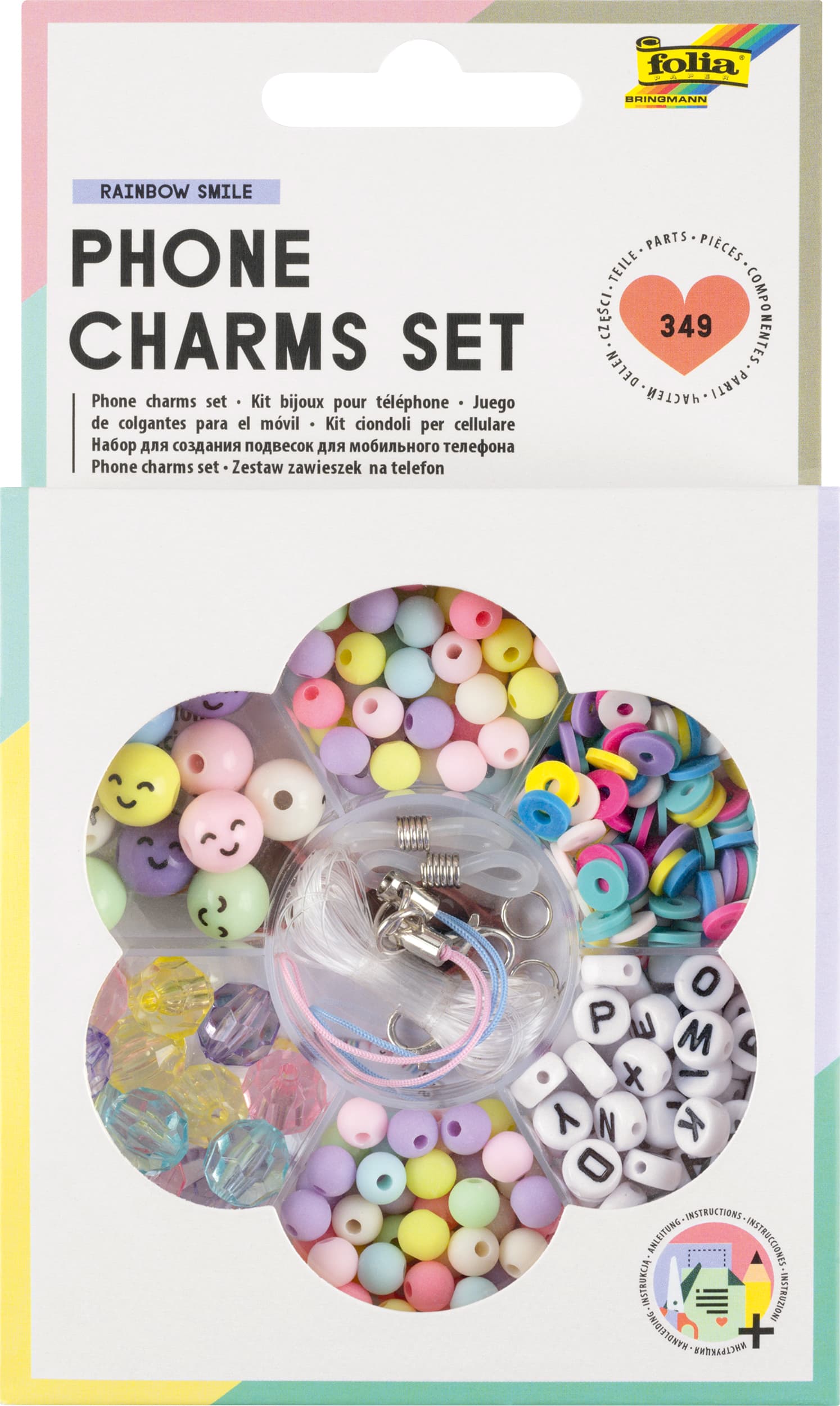 folia Phone Charms Set RAINBOW SMILE