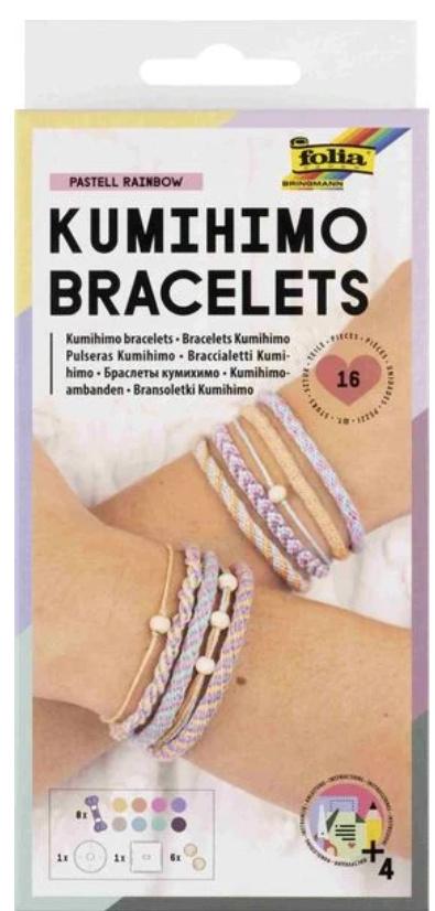 folia Kumihimo Bracelets Schmuckperlen Pastell Rainbow 16teilig