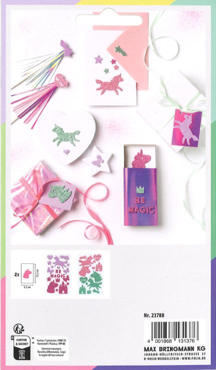 Produktbild folia Moosgummi Glitter-Sticker UNICORN 2 von 2