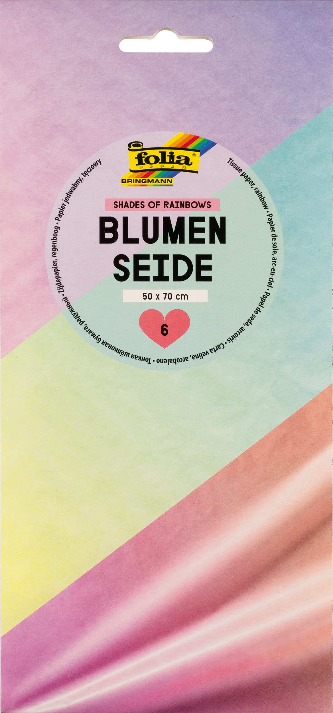 folia Blumenseide SHADES OF RAINBOWS 20 g/m²