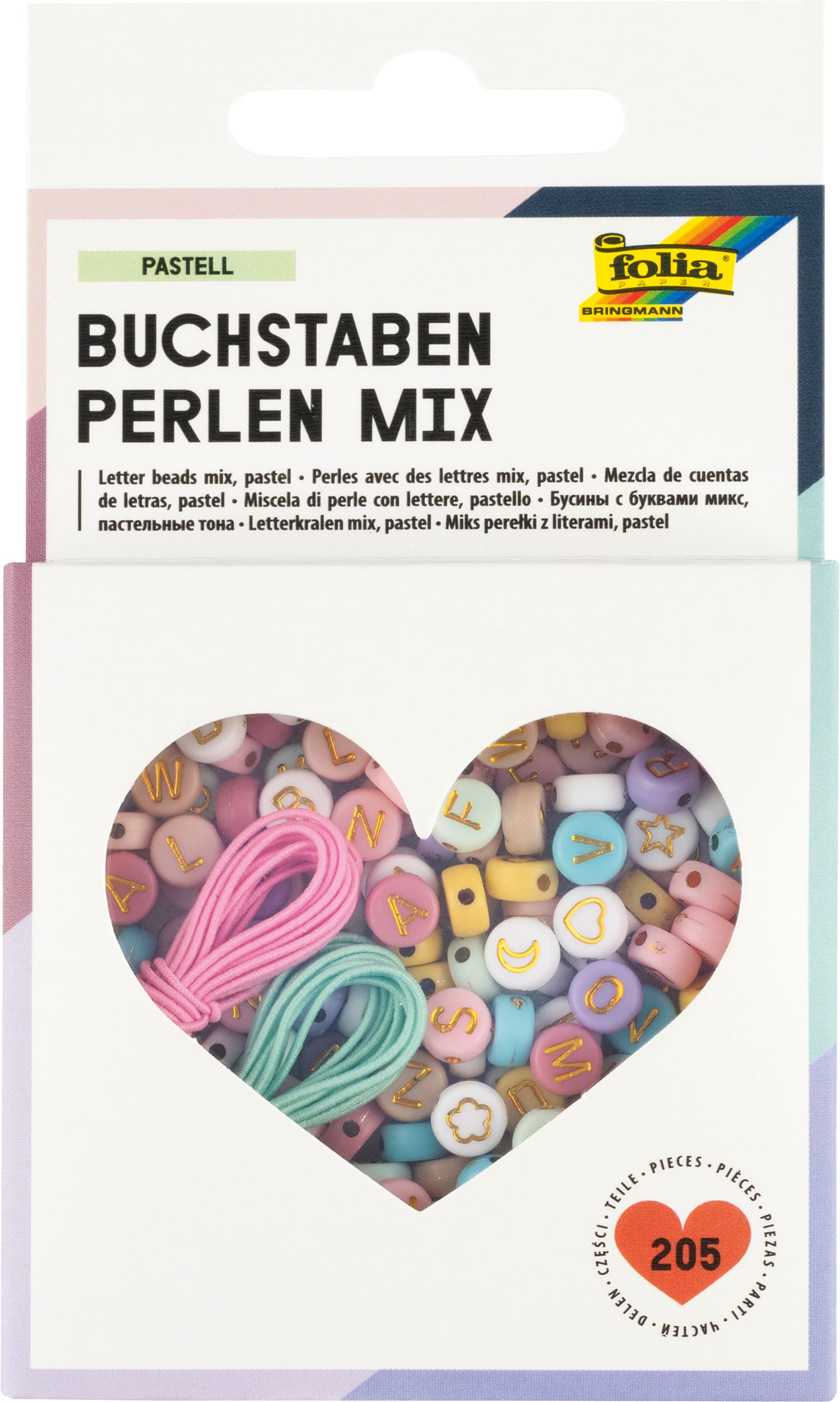 folia Perlen Mix BUCHSTABEN "PASTELL"