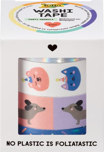 folia Washi-Tape 4er-Set HOTFOIL PARTY ANIMALS