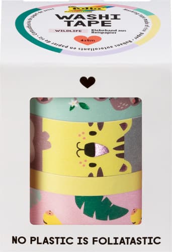 folia Washi-Tape 4er-Set HOTFOIL WILDLIFE