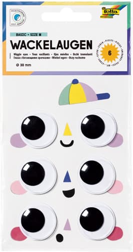 folia Wackelaugen BASIC, Size M, selbstklebend, Ø 30mm