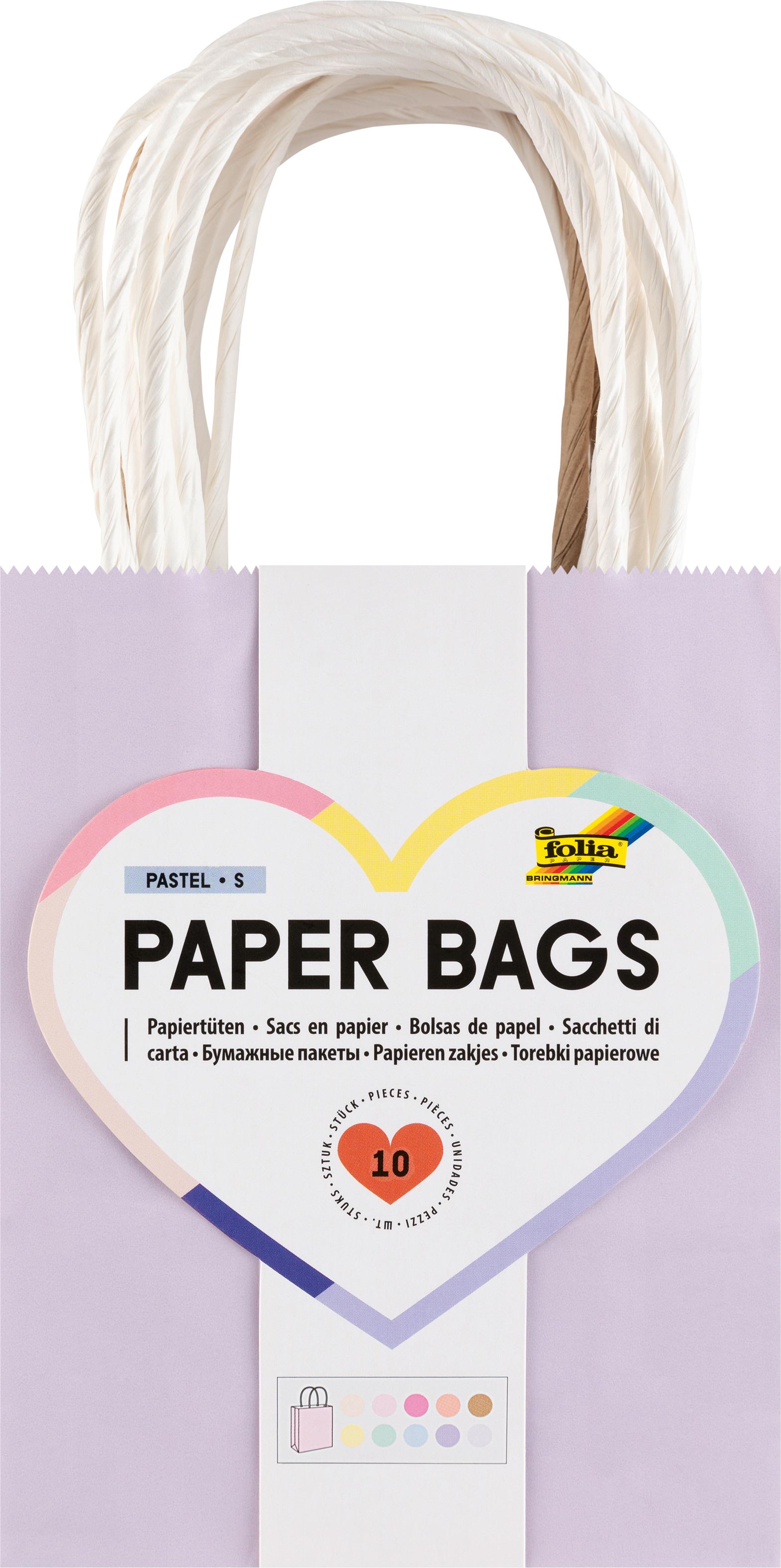 folia Papiertüten 10 Stück farblich sortiert