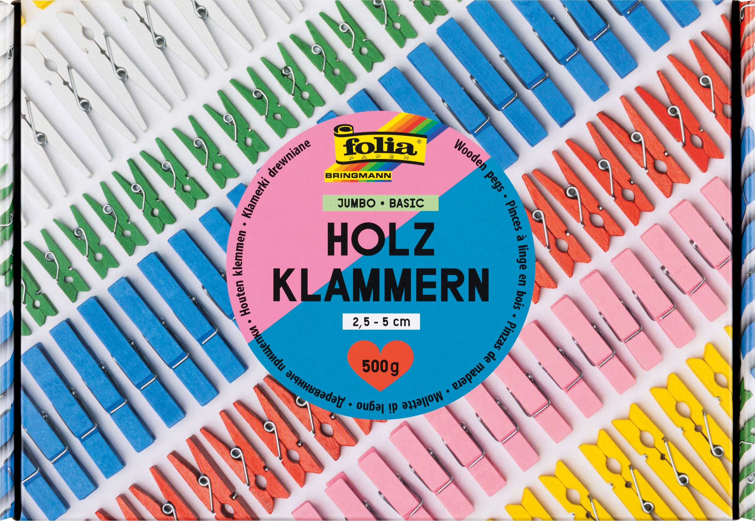 folia Holzklammern BASIC Jumbo Pack 500g