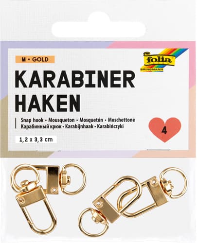 folia Karabinerhaken M, 4 Stück - 78301