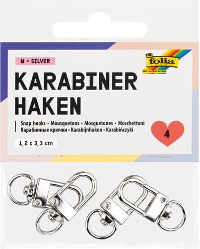 folia Karabinerhaken M, 4 Stück - 78302
