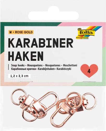 folia Karabinerhaken M, 4 Stück - 78303