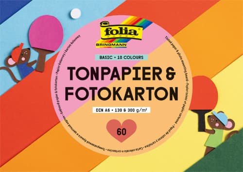 folia Tonpapier und Fotokarton Block BASIC, DIN A6