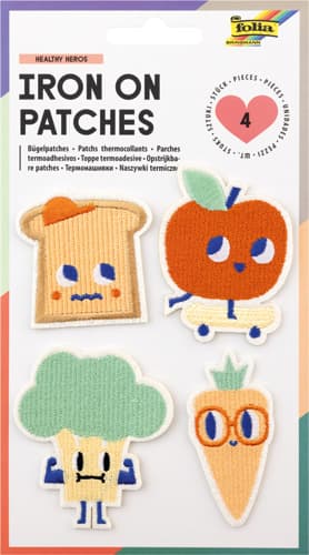 folia Bügelpatches HEALTHY HEROS, 4 Stück