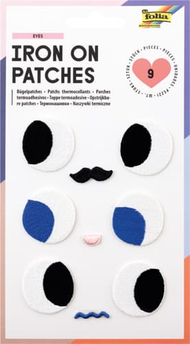 folia Bügelpatches EYES, 9 Stück