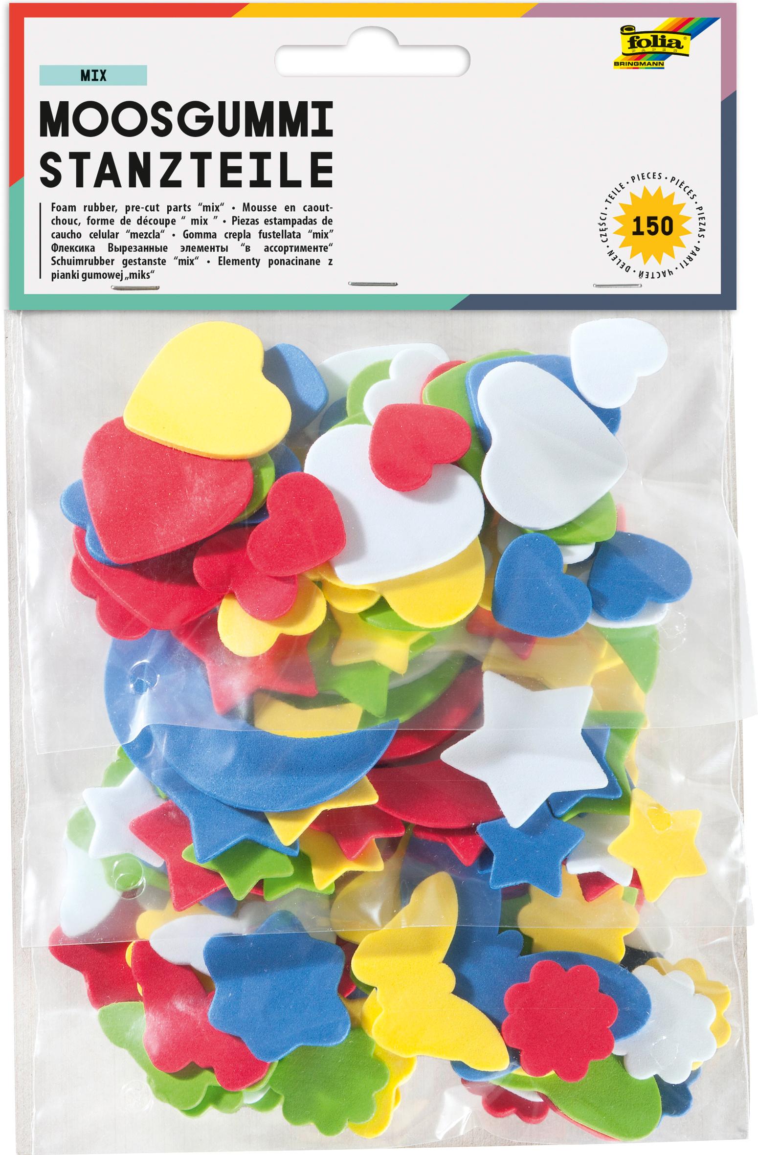 folia Moosgummi-Stanzteile 150-tlg.