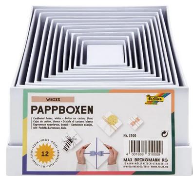 folia Pappboxen weiss 12 Grössen