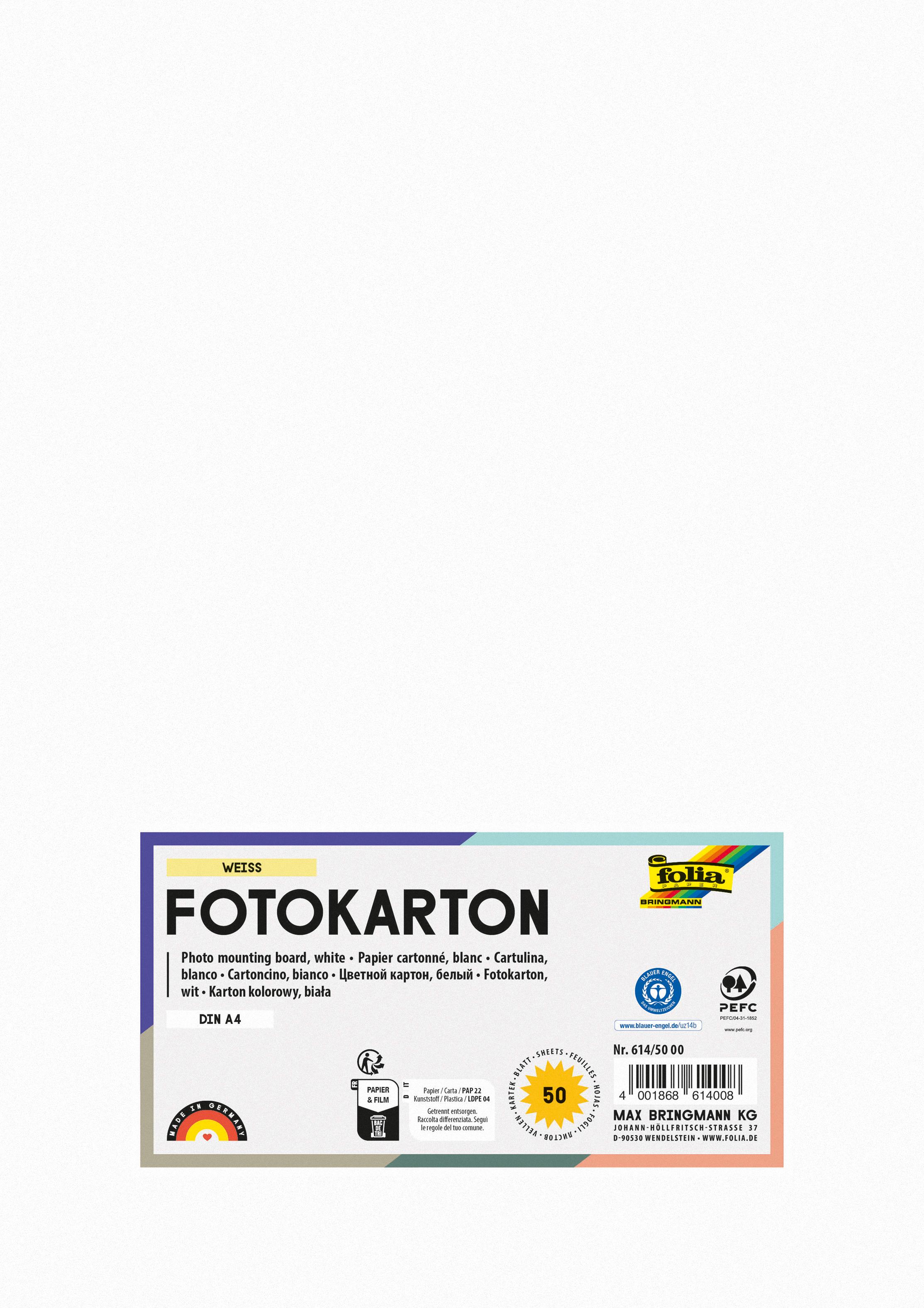 folia Fotokarton A4 50 Blatt weiss