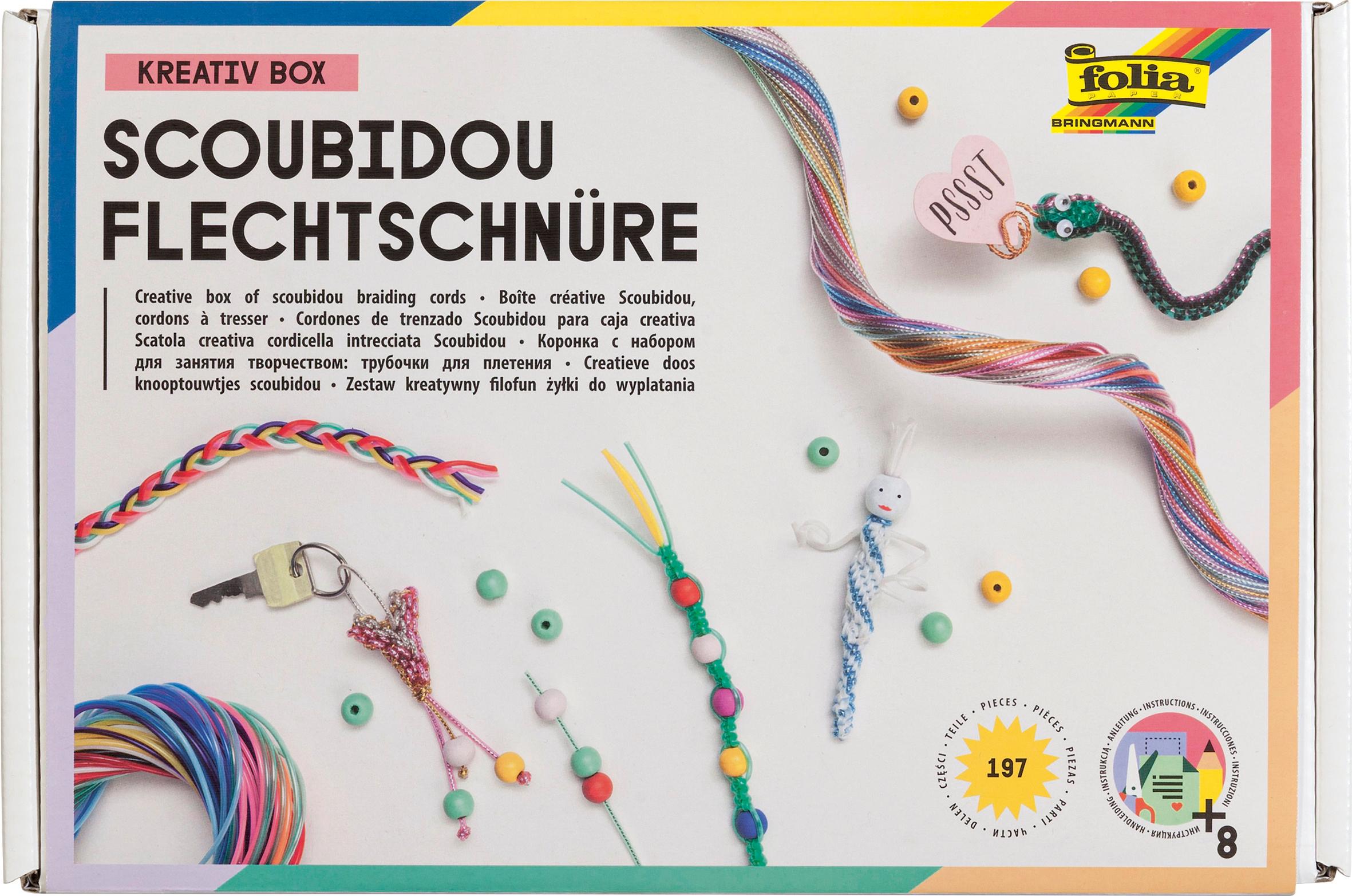 folia Flechtschnüre Bastelset - zum Gestalten individueller Scoubidous.